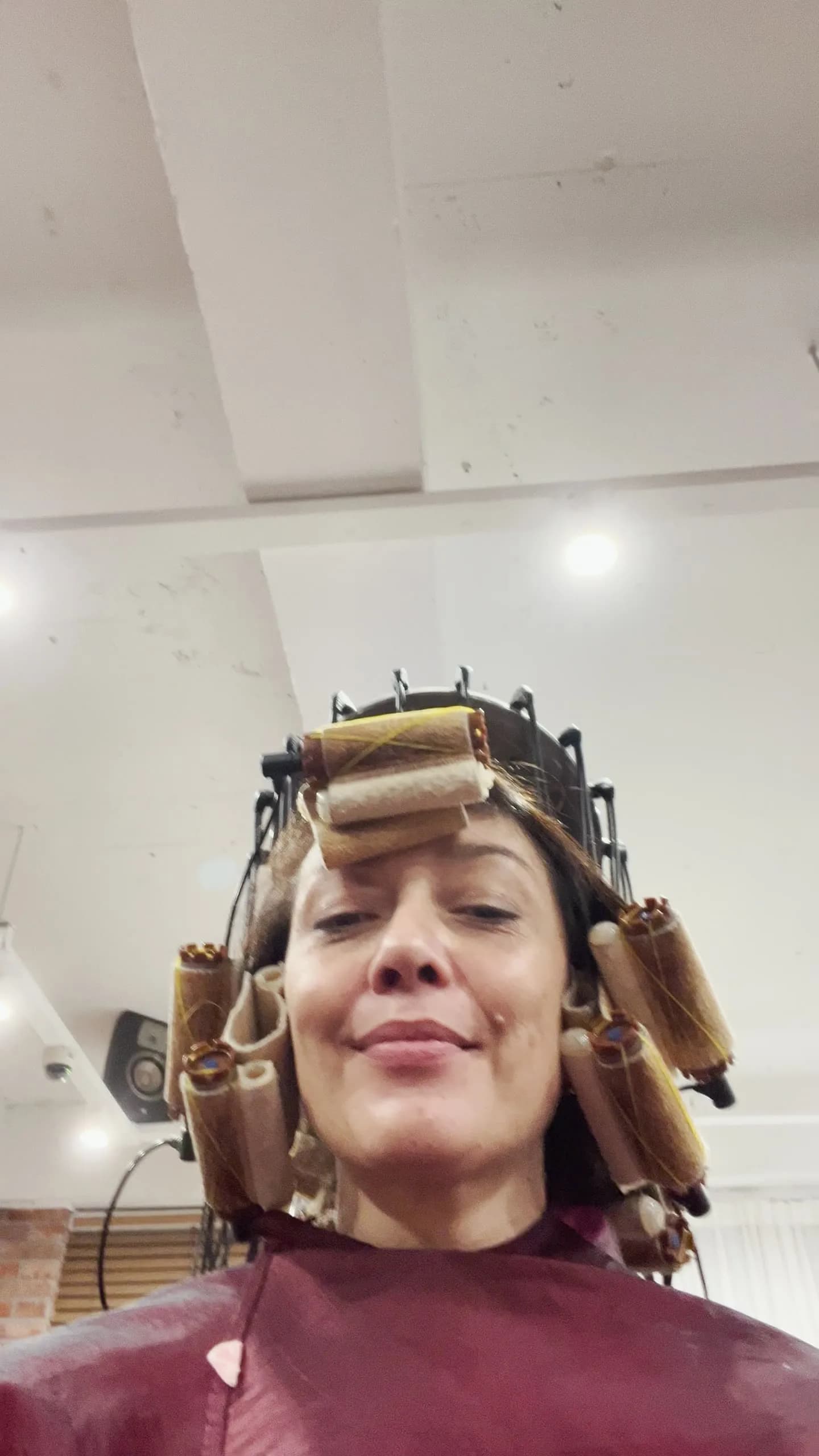 Me with heated rods wired to a digital perm machine, Seoul, 24 March 2026